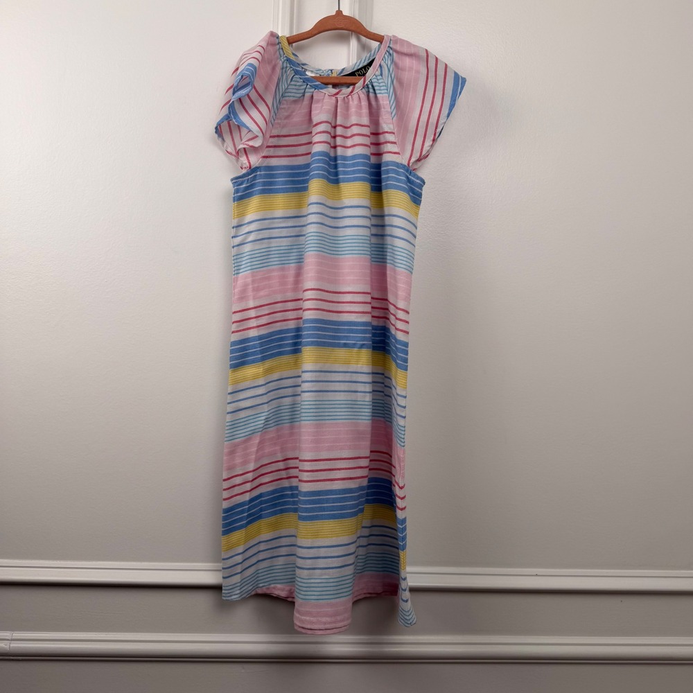 Polo Ralph Lauren Kids Striped Nightgown Pink‎ Blue Yellow Size 10 6 years